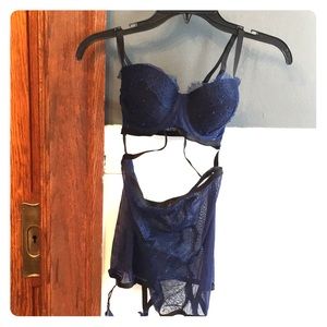 NWT blue lace lingerie!